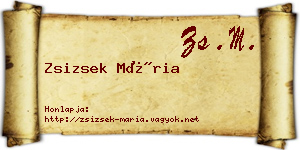 Zsizsek Mária névjegykártya