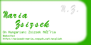 maria zsizsek business card